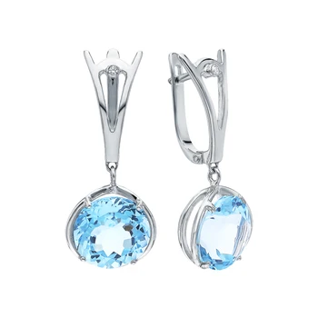 

Silver earrings with Topaz and cubic zirconia sunlight sample 925
