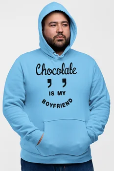 

Angemiel Wear Chocolate Is My Boyfriend Blue Men 'S Hooded Sweatshirt
