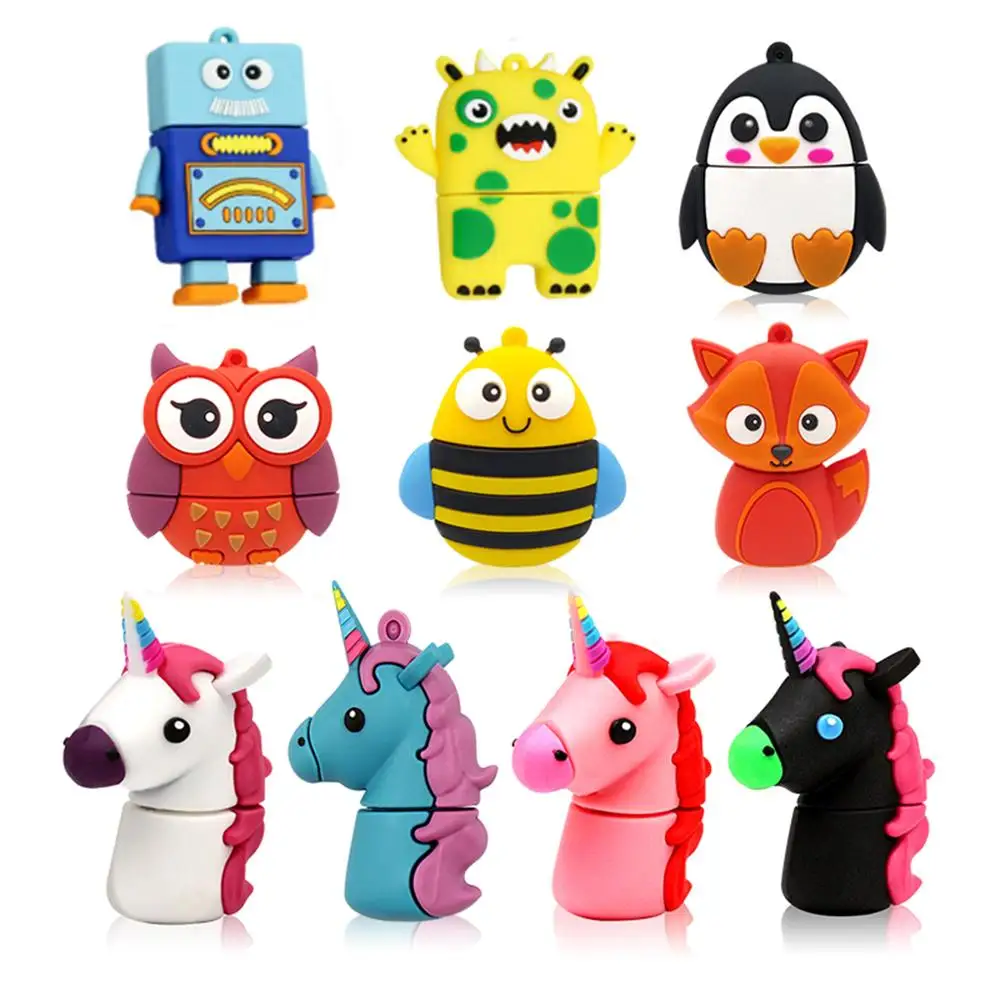Lindo pingüino de búho Pen Drive con dibujo animado USB Flash Drive 4GB 8GB16GB 32GB 64GB U disco Animal lápiz de memoria de regalo