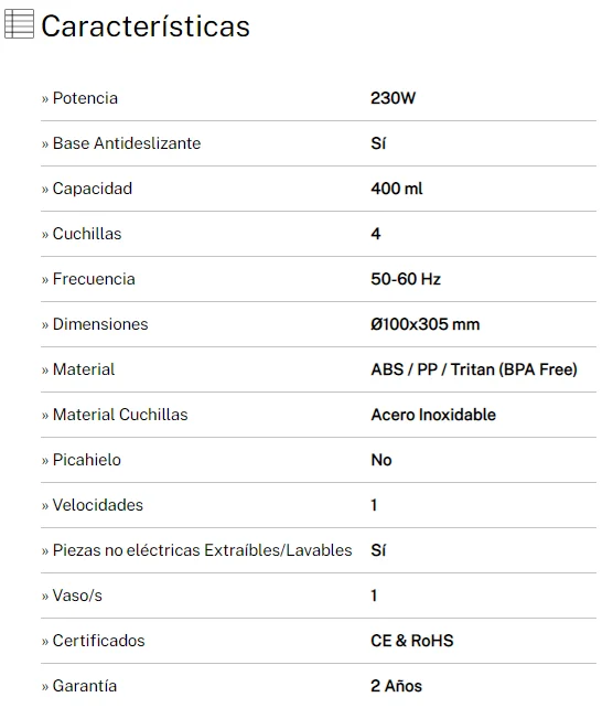 CREATE - MOI SLIM, tumbler mixer with stainless steel electric grinder, 234W 0,4L jug, BPA free, portable CREATE - MOI SLIM, tumbler mixer with stainless steel electric grinder, 234W 0,4L jug, BPA free, portable