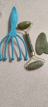 Rodillo de piedra de Jade Natural para masaje Facial, masajeador de gua sha, rascador, herramientas adelgazantes de belleza, relajación de la piel