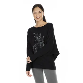 

Fashion Friends Boat Neckline Stone Sweater WOMEN SWEATER K0431