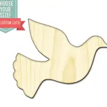 Peace Flying Dove-на заказ Выберите свой размер-лазерная резка Деревянные Художественные товары для рукоделия Настенный декор свадебный детский DCS308