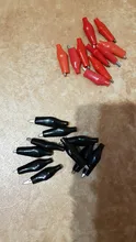20 Pcs 28MM Black Red Soft Plastic Coated Testing Probe Mini Alligator Test Clips
