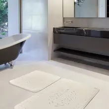 Коврики для ванной нескользящие Противоскользящие коврики Нескользящие противоскользящие Eliteekr хлопок 2'Li набор 60X100 см-50X60 см