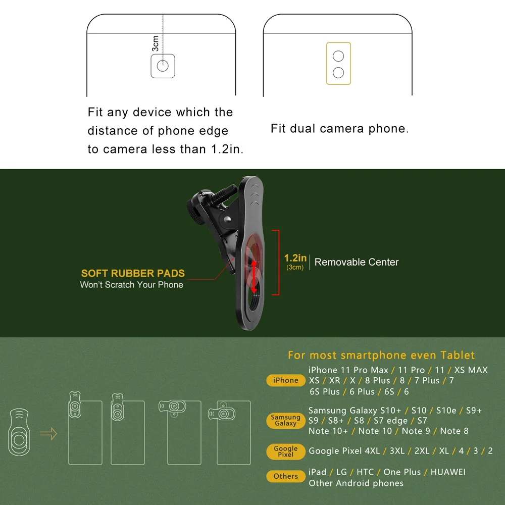 18X зум телеобъектив со штативом 4K HD монокулярный телескоп Телефон объектив камеры для iPhone samsung LG Android смартфон мобильный