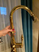 Gold Kitchen Faucet Water-Mixer Pull-Out Single-Handle Silver Swivel-Degree N22-019