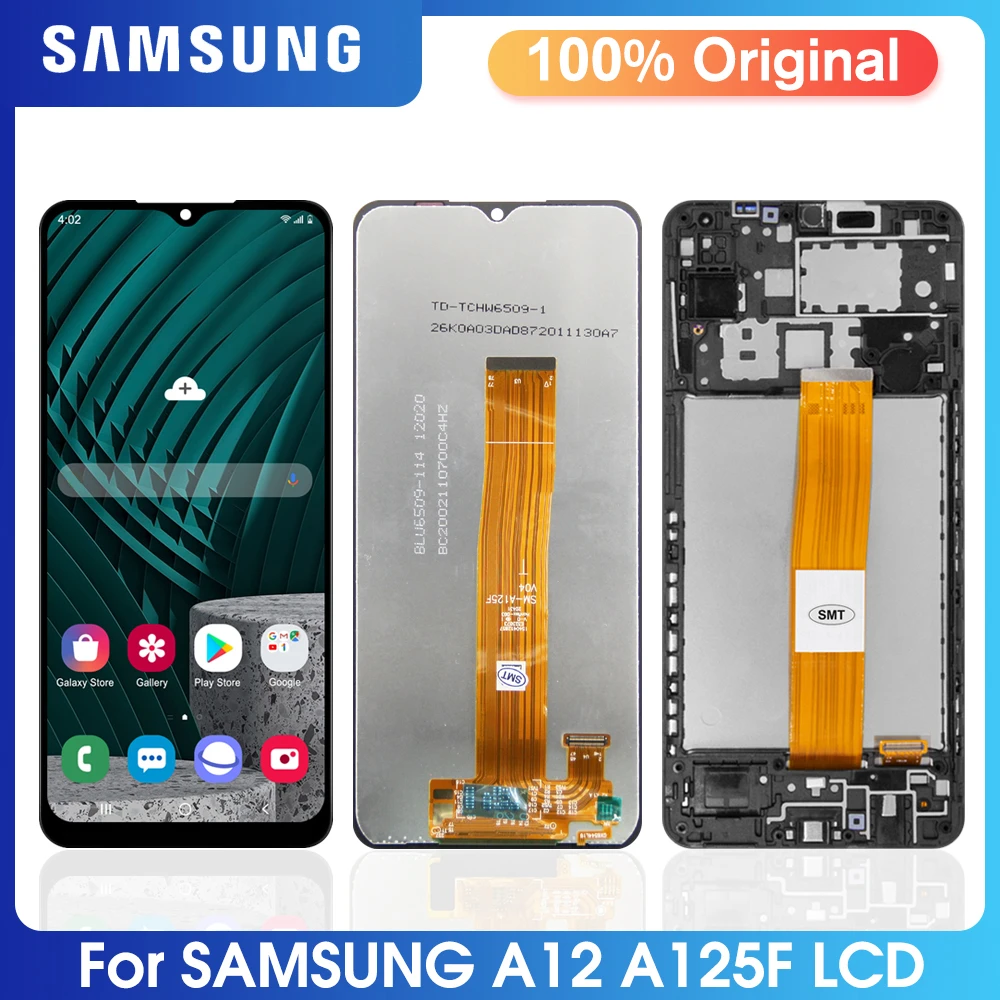 6.5" Original DISPL For Samsung Galaxy A12 LCD Display For SamsungA12 A125F with Frame Touch Screen Digitizer Replacement Parts the best screen for lcd phone black