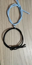 2 unids/set Rosa negro cuerda par pulsera de las mujeres de los hombres hecho a mano amor pulsera magnética pulsera amistad par de joyas de hilo