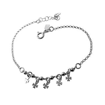 

Law silver bracelet 925m rhodium-plated 18cm. Center balls detail clovers hanging closure reasa
