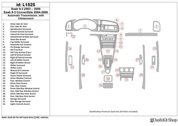 

Interior lining for Saab 9-2003-2006. Set L1525.
