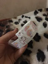 Pegatina con figura de unicornio de dibujos animados para niños, etiqueta de regalo de recompensa para niños, pegatina de 500 cm, 2,5 Uds. Por rollo