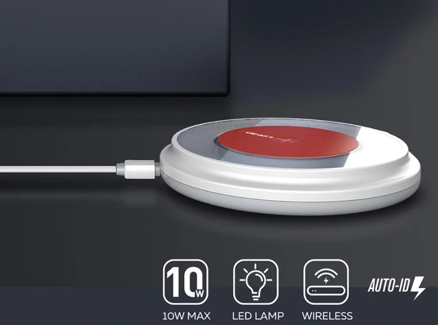 Ultrathin charger LDNIO AW001 Universal Qi Wireless Charge(red
