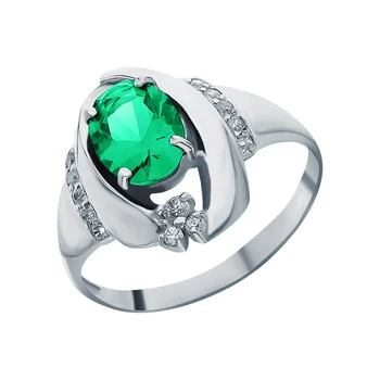 

Silver ring with nanocrystal and cubic zirconia sunlight sample 925