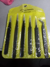 6 unids/set pinzas ESD 10-15 seguro Anti-estática de acero inoxidable de soldadura pinzas las herramientas para Estación de soldadura con bolsa