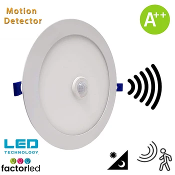 

20W Circular ceiling LED Downlight with motion Sensor, round Panel, recessed plate Detector presence [A ++]