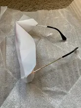 Sunglasses Eyewear Rimless Rectangle Mountaineering Fashion Women UV400 for Shades Traveling-Style