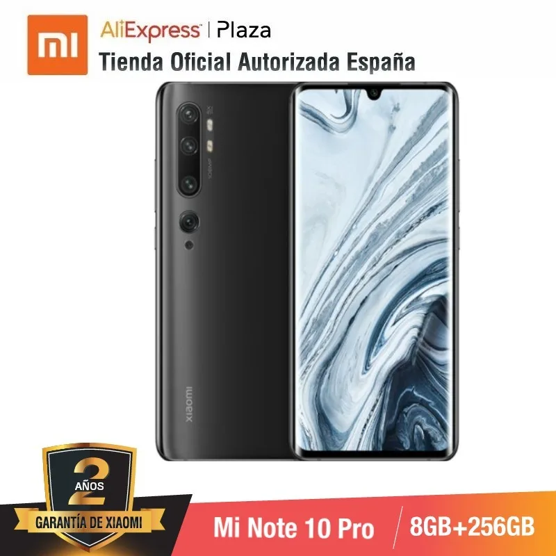  Mi Note 10 PRO (256GB ROM con 8GB RAM Cámara 108 MP  Android Nuevo Móvil)