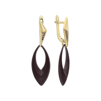 

Silver earrings with ceramics and cubic zirconia sunlight sample 925