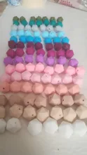 100PCS Icosahedron Food Grade Silicone Teething Beads 14mm For Baby Nursing Teething
