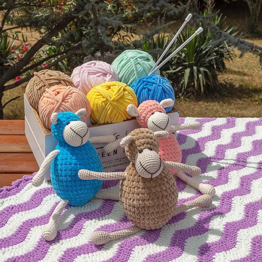 ALIZE Velluto Soft Yarn Fluffy Yarn Baby Blanket Yarn Baby Knitting Yarn  Velvet Crochet Yarn, 