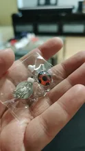 Laddybug-pendientes de dibujos animados de insectos, abrazadera de cristal, joyería bonita de mariquita, sin perforaciones, regalos para niños, novedad de 2020