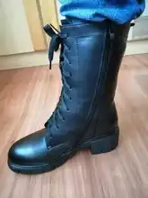 AIYUQI-Botas de invierno de piel auténtica para mujer, zapatos cálidos de lana, talla grande, 2021