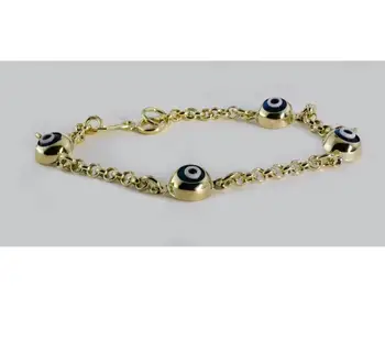 

Single Sided Blue Evil Eye Gold Child Wristbands 01-660-CSR072-2