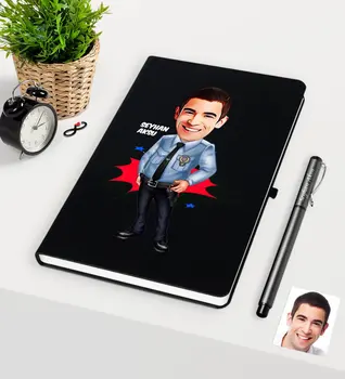 

Personalized Mr Polis Caricature Of Black Notebook Pen set-1