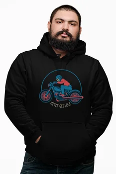 

Angemiel Wear Never Get Lose Black Male Hooded Sweatshirt