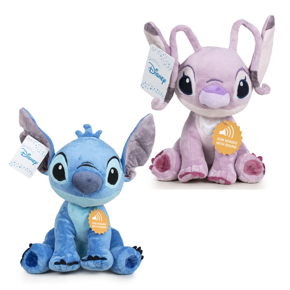 Peluche Stitch, Angel & Leroy Hawaii Disney Sonore 30 cm sur Cec