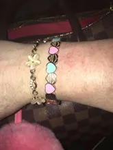 Pulseras con cadena de Color dorado multicapa para mujer, brazaletes con dije de corazón, brazaletes de cristal, novedad de 2020