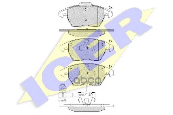 181567_колодки Дисковые Передние! Audi A3 Диск 15"/16", Vw Golf V 1.4-2.0td Диск 15" 03 Icer 181567 Icer арт. 181567