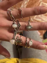 Tocona 9 unids/set Bohemia hoja corazón gota de agua de piedra lunar anillo joyería estilo bohemio Vintage Woemn anillo bisutería boda 9485