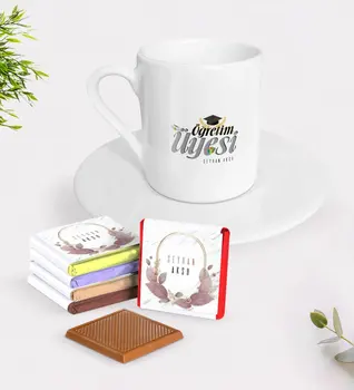 

Personalized Lecturer Turkish coffee Cup and Chocolate Gift Seti-2