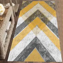 Серые желтые стрелы геометрические Nordec 3d печать нескользящие микрофибры Моющиеся длинные бегуны Коврики для прихожей