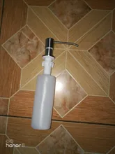 Dispensador de jabón para encimera de fregadero, botella de jabón líquido de cocina de acero inoxidable cepillado, prensa manual, organizador, 300ml