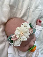 Diademas de flores para bebé, cintas elásticas de nailon hechas a mano con flores para niña recién nacida, 3 estilos