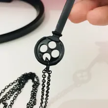 Collar de Metal con personalidad para Halloween, accesorios de esqueleto de llave Coraline de color negro, Retro, del Cofre del Tesoro
