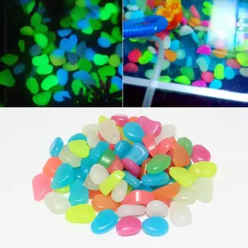 

100Pcs/Pack Garden Decoration Luminous Pebbles for Home Garden Rockery Path Fish Tank Indoor Bonsai DIY Multicolor Decoration