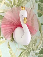 Cabeza de cisne 3D para decoración de habitación de niños, decoración colgante de pared para habitación de niños, guardería, casa de juego de instalación suave