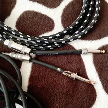 Cable-Bass Musical-Instrument Electric-Guitar Ammoon Right-Angle-Plug Straight To Black