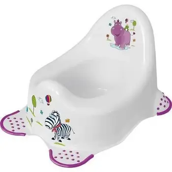 

PLASTOREX Vase White Night with anti-skid feet Decoration purple hippo