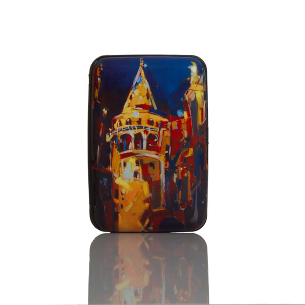

Biggdesign Metal Lid Business Card Holder, 6 Different Sections, Colorful,Full Metal Card Holder Body, security Lock