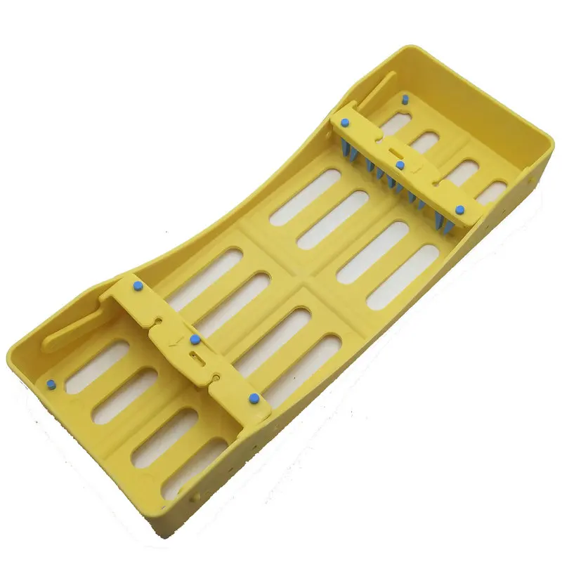Стоматологическая пластиковая стерилизационная стойка хирургическая endo коробка кассета файл боры Дезинфекция для 5 хирургических инструментов