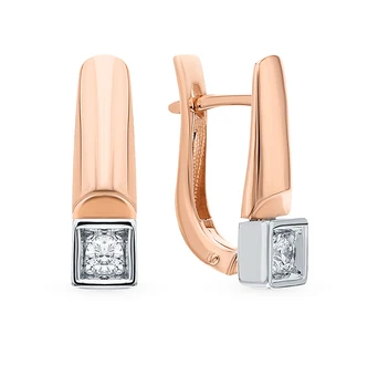 

Gold earrings with diamonds sunlight sample 585