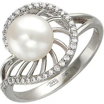 

Esthete ring with pearls and diamonds in white gold