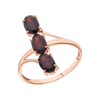 

Gold ring with Garnet sunlight sample 585