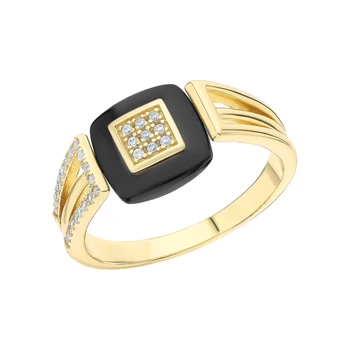 

Silver ring with ceramics and cubic zirconia sunlight sample 925