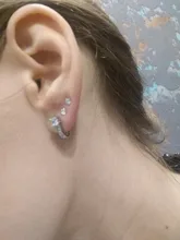 MloveAcc 100% Plata de Ley 925 auténtica joyería de las mujeres de moda lindo pequeño claro CZ Stud pendientes regalo para las niñas adolescentes Dama